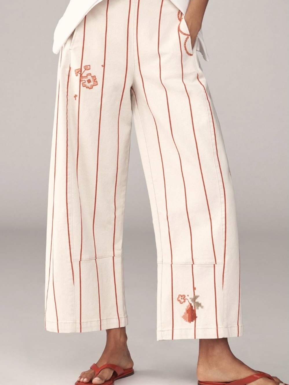 Anthropologie Pilcro Izzie pull on barrel pants striped edition XL